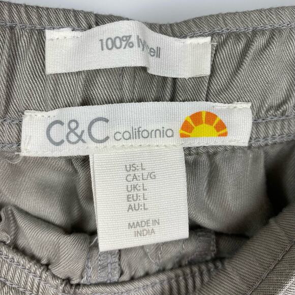 C&C California Star Shorts Patch Pockets Gray Womens Size L - Picture 6 of 11